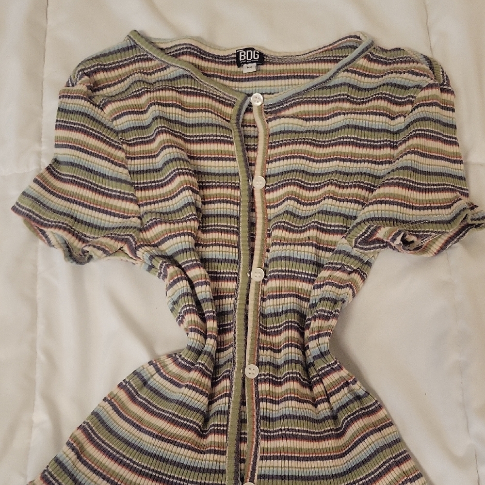 Striped Button-Up Top